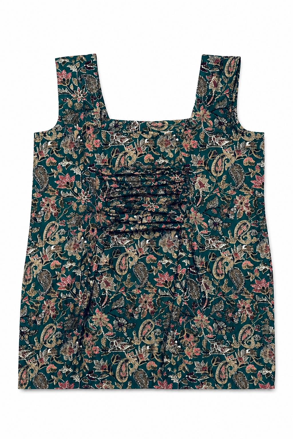 Floral Print Sleeveless Peplum Kurti