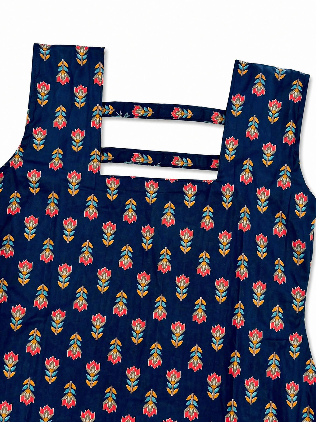Floral Print Sleeveless Short Kurti