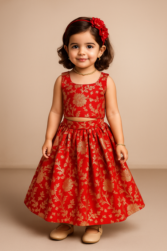 Scarlet Bloom Lehenga Set