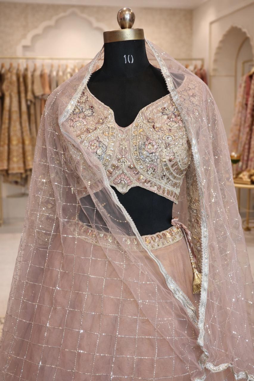 Blush Elegance Embroidered Lehenga Set