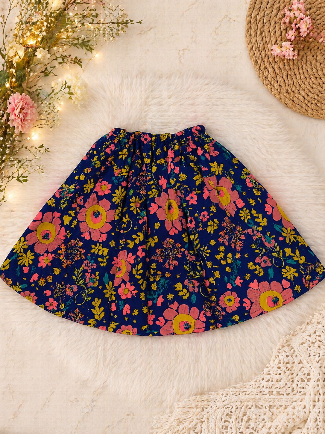 Floral Print Sleeveless Girls Dress