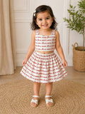 Love Print Girls Top & Skirt Set
