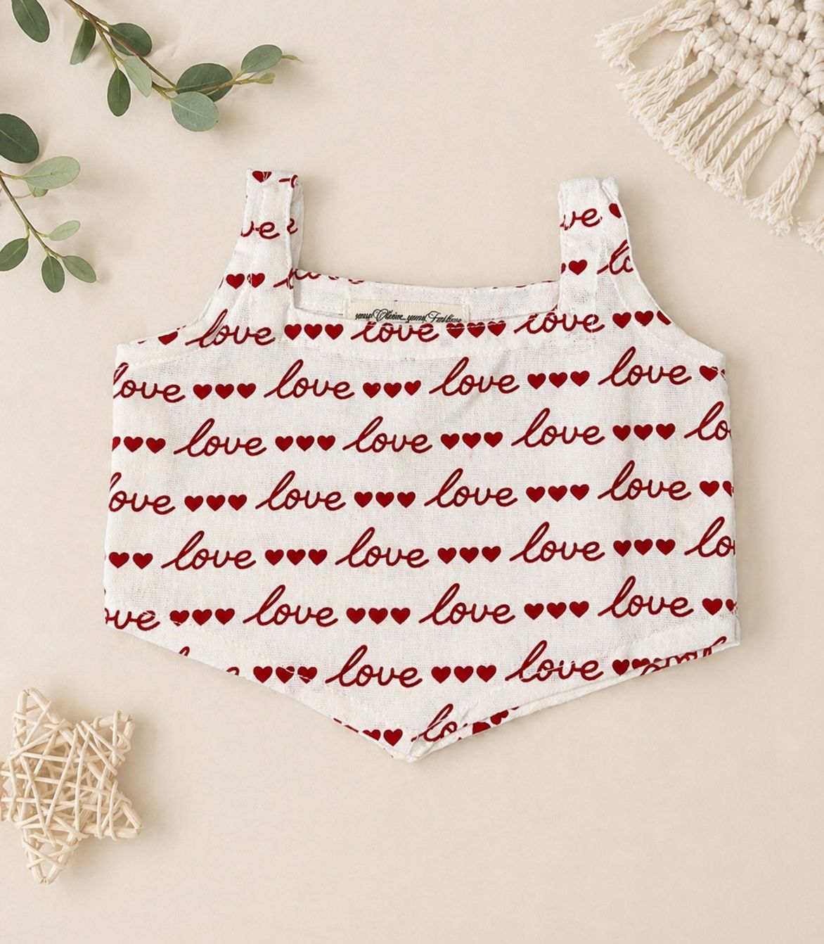 Love Print Girls Top & Skirt Set